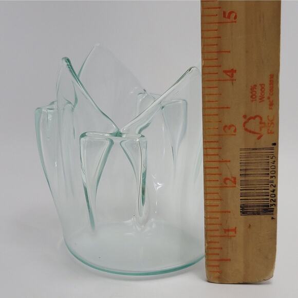 Plexiglass Handkerchief Vase Lucite Acrylic Mid Century Modern Glass Ruffled - Picture 5 of 11
